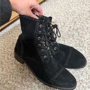 Jack Rogers Black Lace-Up Boots